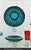 Glass Blenko Wayne Husted Ribbed Glass Ashtray 6112 S Persian Turquoise Blue 10 1/2" For Sale - Image 7 of 7