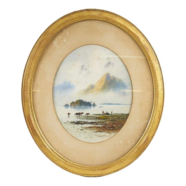 Edwin Earp, Serene Landscape, Watercolor, Framed For Sale