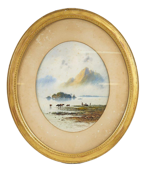 Edwin Earp, Serene Landscape, Watercolor, Framed
