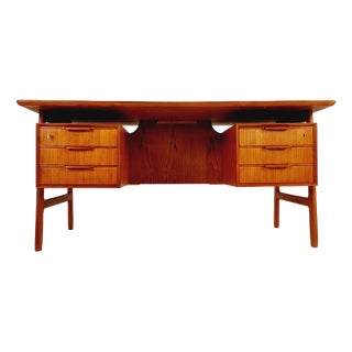 Danish Teak Executive Model No 75 Desk by Omann Jun, 1960s For Sale