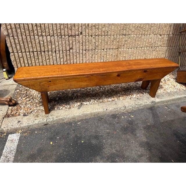 Early 21st Century Hoskins Creek Table Company Yellow Pine Bench For Sale - Image 5 of 12