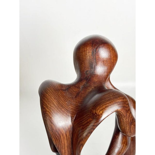 Wooden Sculpture of a Crouching Woman, France, 1970s For Sale - Image 13 of 18