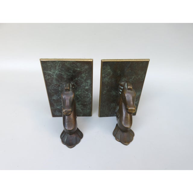 Metal Sea Horse Bookends in Bronze, 1950s, Set of 2 For Sale - Image 7 of 16