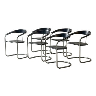 Canasta Cantilever Chairs by Arrben, Italy, 1980s, Set of 6 For Sale