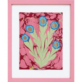 Ebru Flower Original Painting Pink For Sale