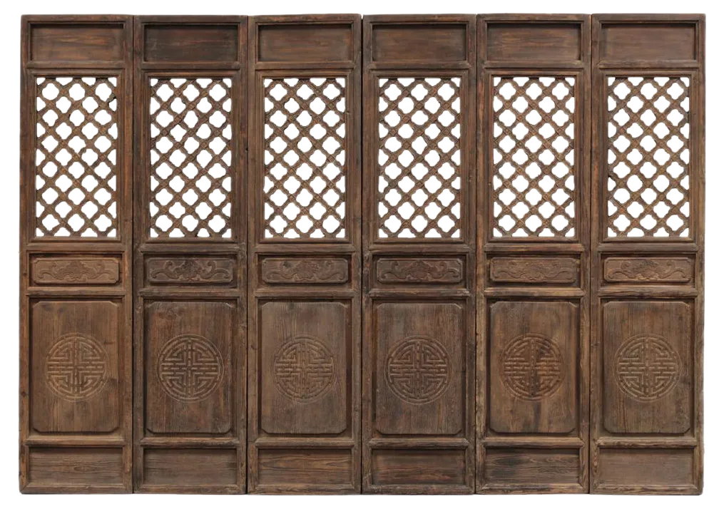 Antique Lattice Door Panels, Set of 6 | Chairish