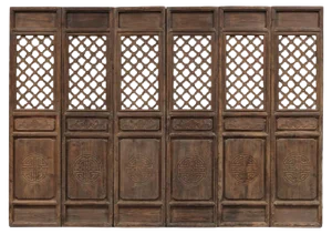 Antique Lattice Door Panels, Set of 6