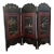 Vintage Tabletop Ebonized Wood & Inlaid Mother-of-Pearl Chinoiserie Folding Screen for Palm Beach Regency, British Colonial & Traditional Decor For Sale
