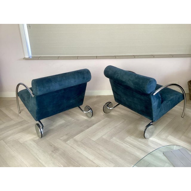 Textile Navy Bleu Zyklus Chair attributed to Peter Maly for Cor, 1980s, Set of 2 For Sale - Image 7 of 11