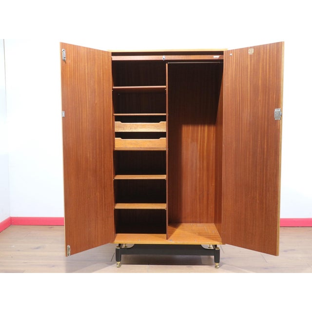 Mid Century Modern Vintage Blonde Double G Plan Armoire Wardrobe For Sale - Image 12 of 15