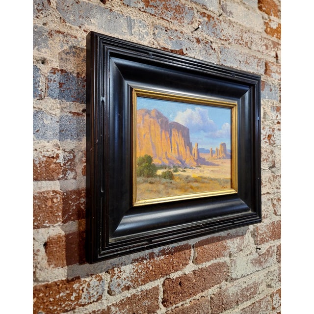 Teal David Chapple -Monument Valley Landscape, Arizona-Impressionist Oil Painting For Sale - Image 8 of 9