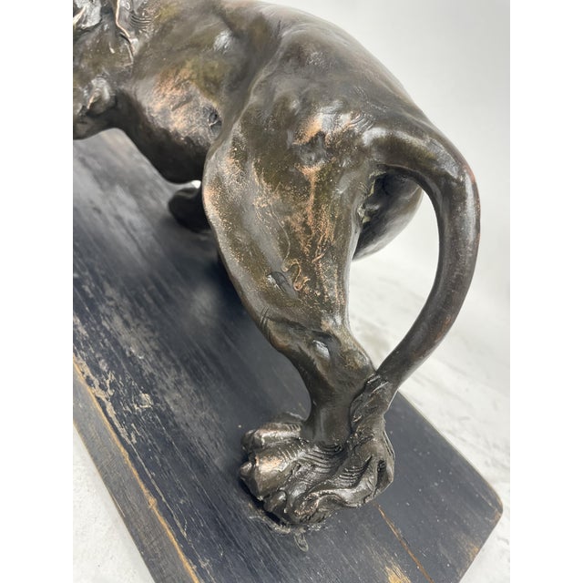 C. Ganci, Lion Sculpture, 1920s, Silvered Copper For Sale - Image 6 of 15