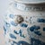 Early 21st Century Pair of Chinese Blue and White Glazed Jars With Foo Dog Lid Finials For Sale - Image 5 of 14