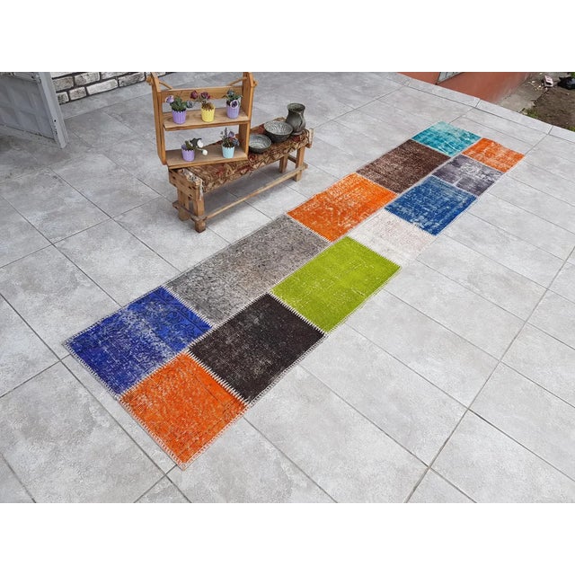 Textile 1960s Floral Handkotted Wool Runner For Sale - Image 7 of 10