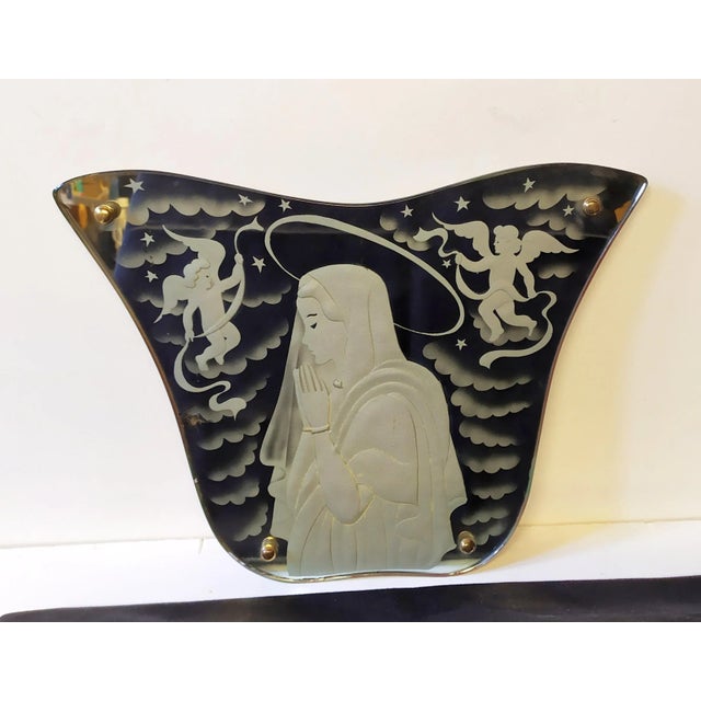 Mirror with Madonna & Angel Design by Luigi Brusotti for Fontana Arte, 1940s For Sale - Image 6 of 6