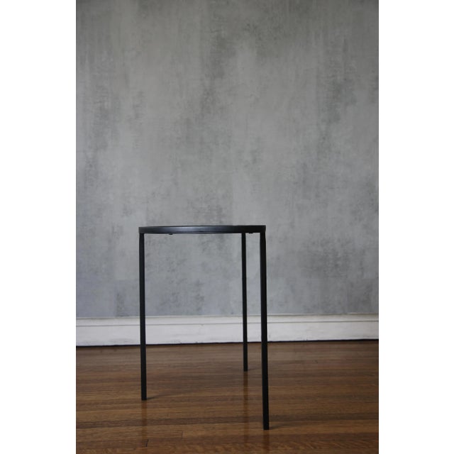 Demi-Lune Three Legs Blackened Steel Side Table by Understated Design For Sale - Image 4 of 12