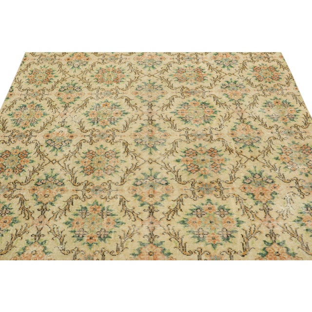 Made with hand-knotted wool and originating circa 1960-1970, this 6x9 vintage rug is an exciting new piece in Rug &...