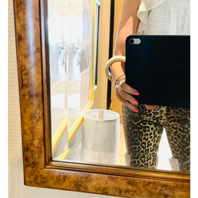 Stylish Hooker Transitional Burl Wood Arched Archived Wall Mirror, showroom floor sample