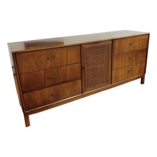 Mid-20th Century Walnut & Cane Sideboard by American of Martinsville For Sale