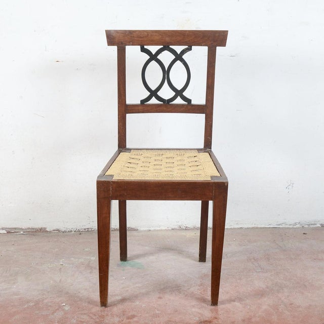 18th Century Style Chair with Raffia Seat For Sale - Image 9 of 9