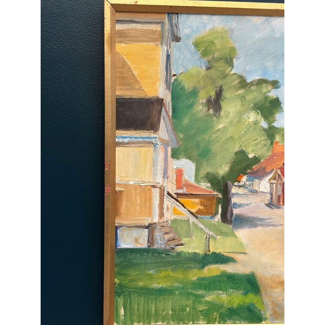 Ulfe, Street with Houses and Trees, 1982, Oil on Canvas, Framed For Sale - Image 18 of 18
