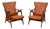 Teak and Faux Leather Lounge Chairs, Holland, 1960s, Set of 2 For Sale