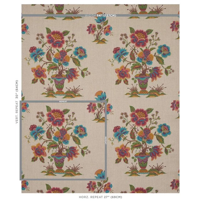 Whimsical and charmingly naive, Ashford Linen features an exuberant plant flowering from a painted cachepot. Based on an...