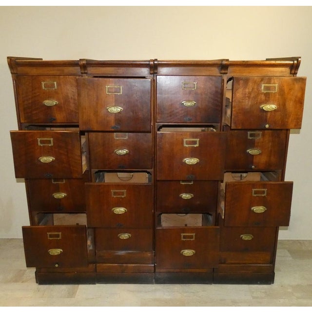 Walnut Filing Cabinet, Italy, 1900s For Sale - Image 3 of 18