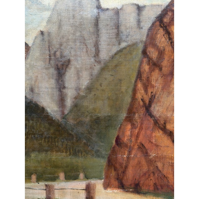 Pompeo Borra, Mountains, 1932, Oil Painting on Canvas For Sale - Image 4 of 6