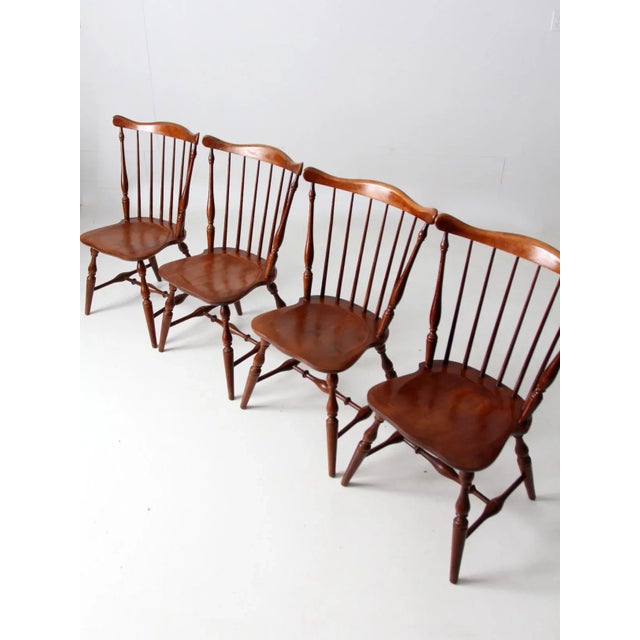 Mid-Century Windsor Dining Chairs Set of 4 For Sale - Image 4 of 13