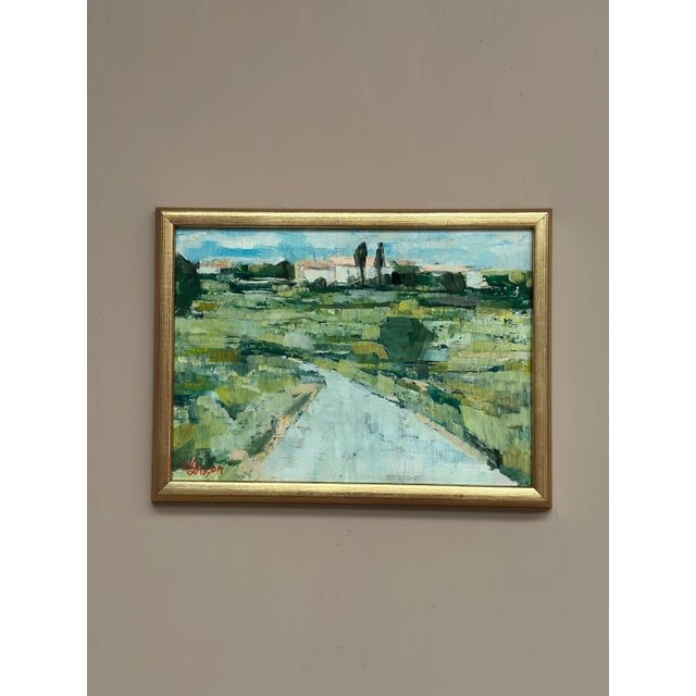 Original Swedish Oil on Panel – “Path” by Olle Larsson – Signed – Vintage & Framed – 35 × 26 cm (13.8" × 10.2") A Swedish...