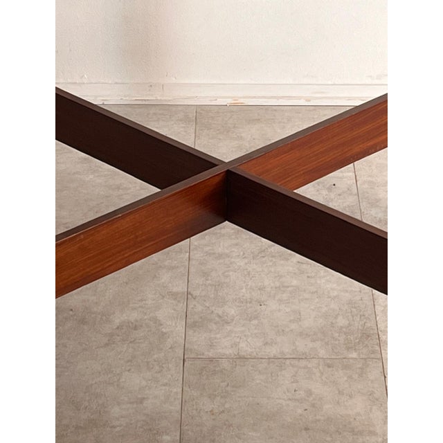 Brown Mid-Century Italian Architectural Wooden Table with Exposed Details, 1970s For Sale - Image 8 of 13