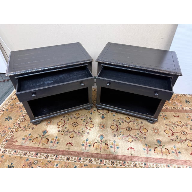 Traditional Restoration Hardware Empire Bedroom Collection Open Nightstands, Pair For Sale - Image 3 of 12