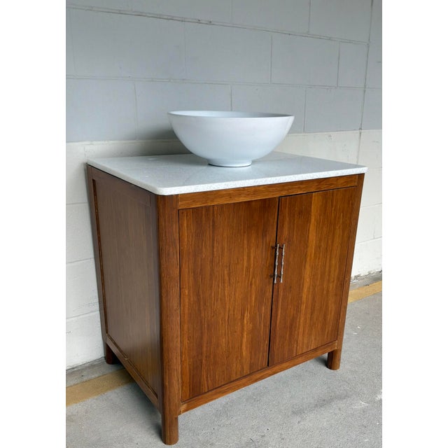 Modern Modern Mahogany Vessel Sink Vanity For Sale - Image 3 of 5