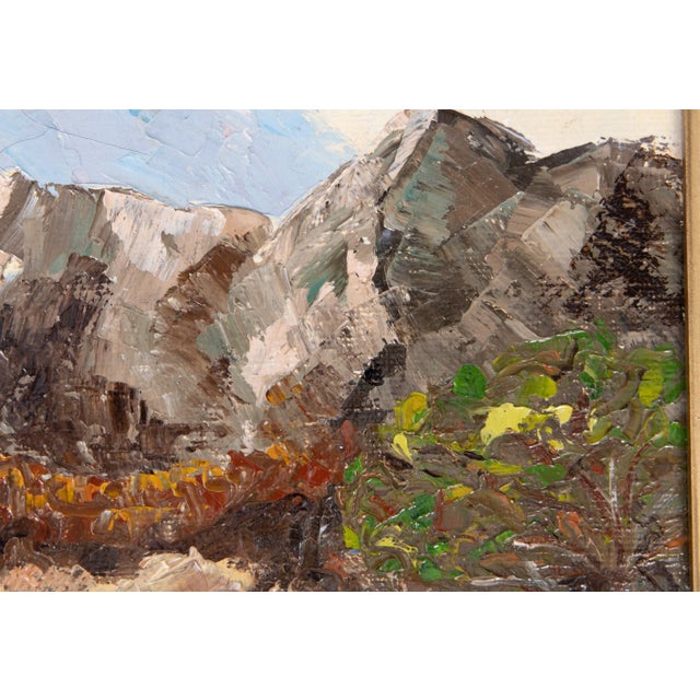 Vintage Impasto Mountains Landscape Oil Painting, Signed For Sale - Image 4 of 7