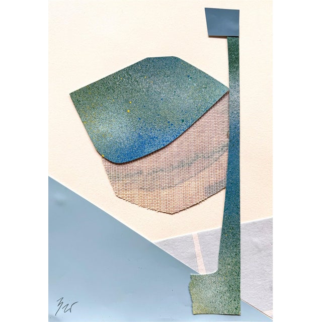 "Im Blue" is an original mixed media collage on paper by Zac Woodiel. This is one of six pieces in the "Im Blue" series....