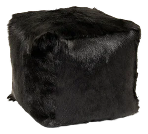 Tibetan Black Goat Fur Pouf