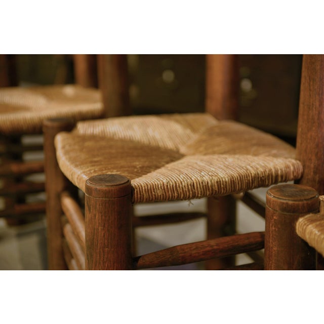 Chairs in Beech and Cane attributed to Charles Dudouyt, 1950s, Set of 6 For Sale - Image 4 of 16