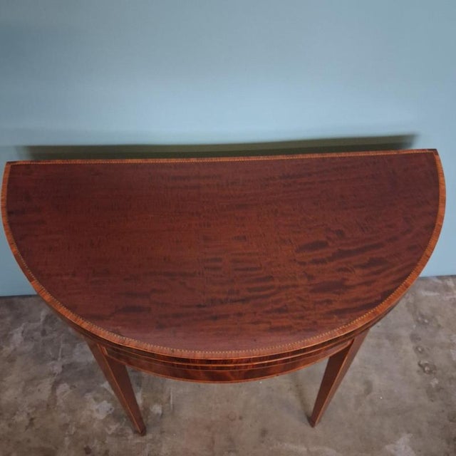 Hollywood Regency English Regency Gaming Table in Mahogany and Leather Top, 1820s For Sale - Image 3 of 18