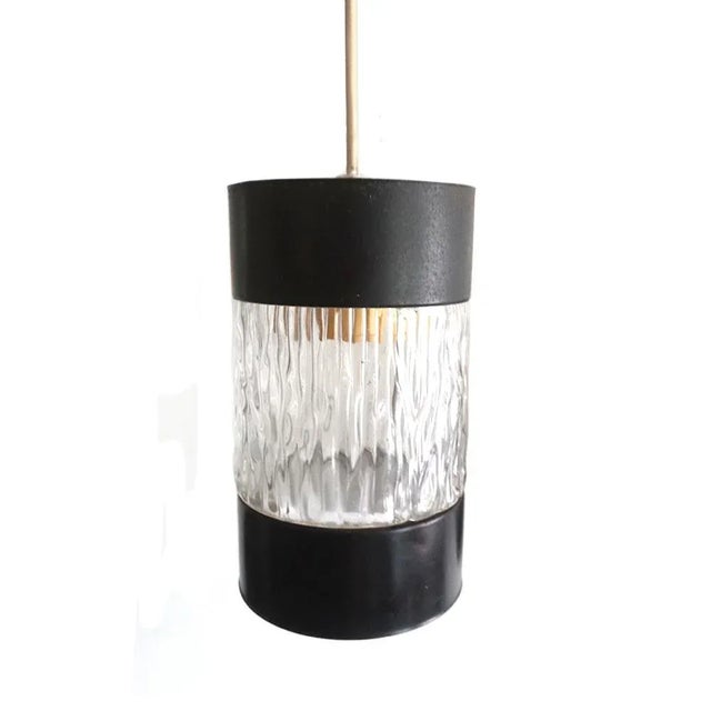 Mid-Century Ice Glass Pendant Lamp from Philips, 1950s For Sale - Image 5 of 5