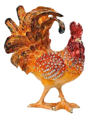 Vintage Keren Kopal Rooster Trinket Box