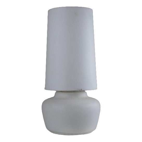Satin Glass Table Lamp, 1970s For Sale