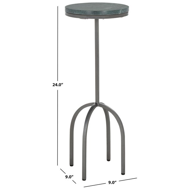 Industrial Arkan Marble Drink Table in Green For Sale - Image 3 of 8