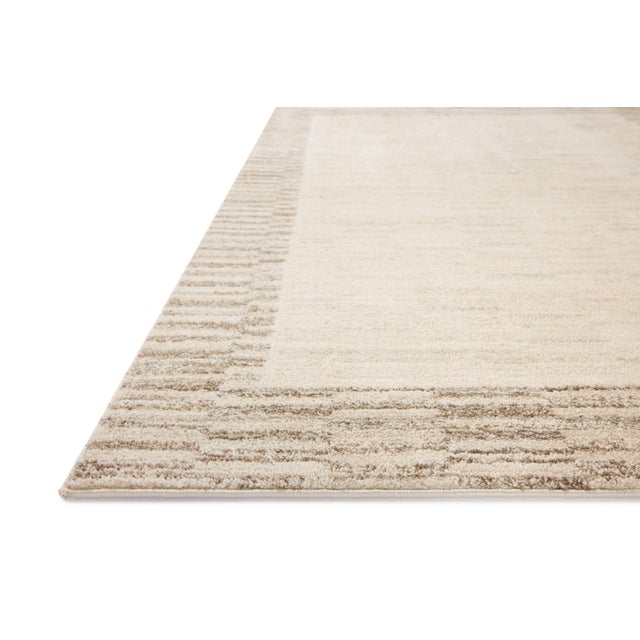 Contemporary Chris Loves Julia x Loloi Calvin Ivory / Pebble 18" x 18" Sample Rug For Sale - Image 3 of 6