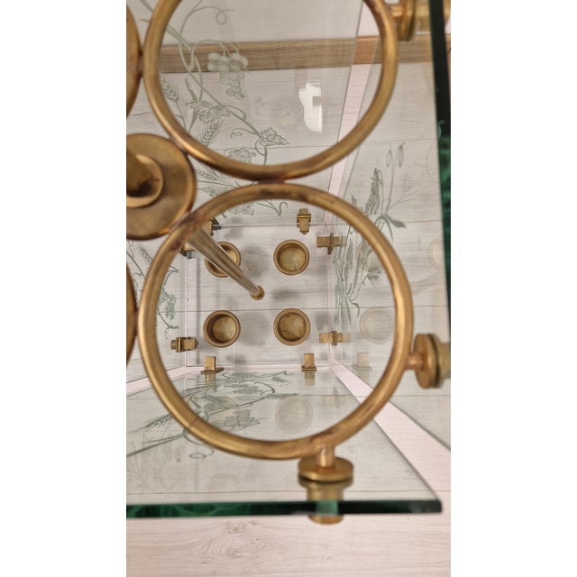 Mid-Century Modern Umbrella Stand in Brass and Engraved Glass from Fontana Arte, 1950s For Sale - Image 3 of 16