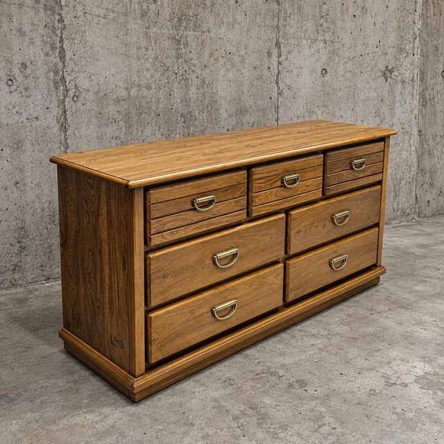 Wood Vintage Dresser in Oak by Florida Furniture Industries, 1980s For Sale - Image 7 of 7
