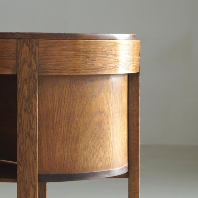 Dutch Art Deco Oak Accent Table with Storage, 1920s For Sale - Image 15 of 18