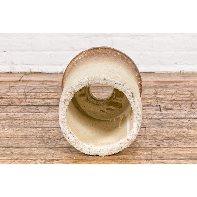 Antique Japanese Seto Ware Plant Stand with Calligraphy Décor For Sale - Image 10 of 12