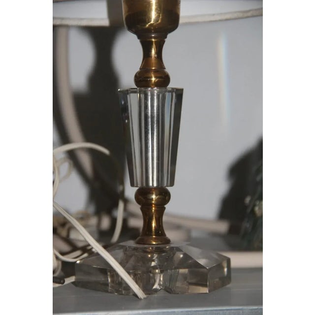 Mid-Century Crystal & Brass Table Lamp, 1950s For Sale - Image 4 of 5