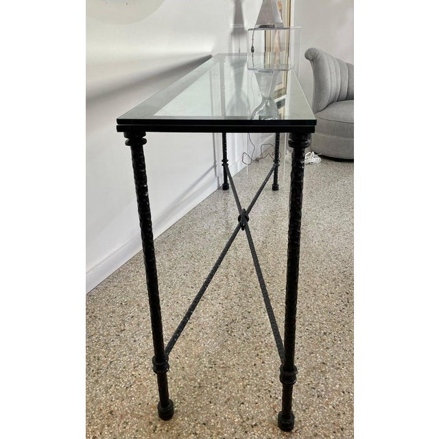 Late 20th Century Diego Giacometti Style Wrought Iron Console Table For Sale - Image 5 of 12